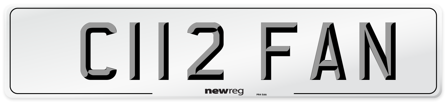 C112 FAN Number Plate from New Reg